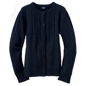 CHAPS Girls School Uniform Cable Knit Sweater Cardigan